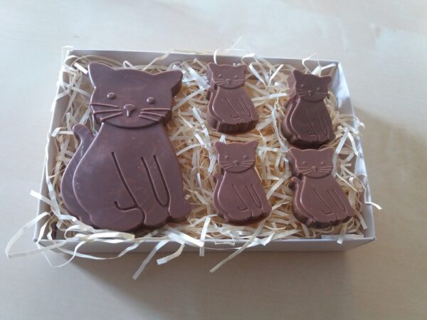 Milk Chocolate Cat Family Gift Box